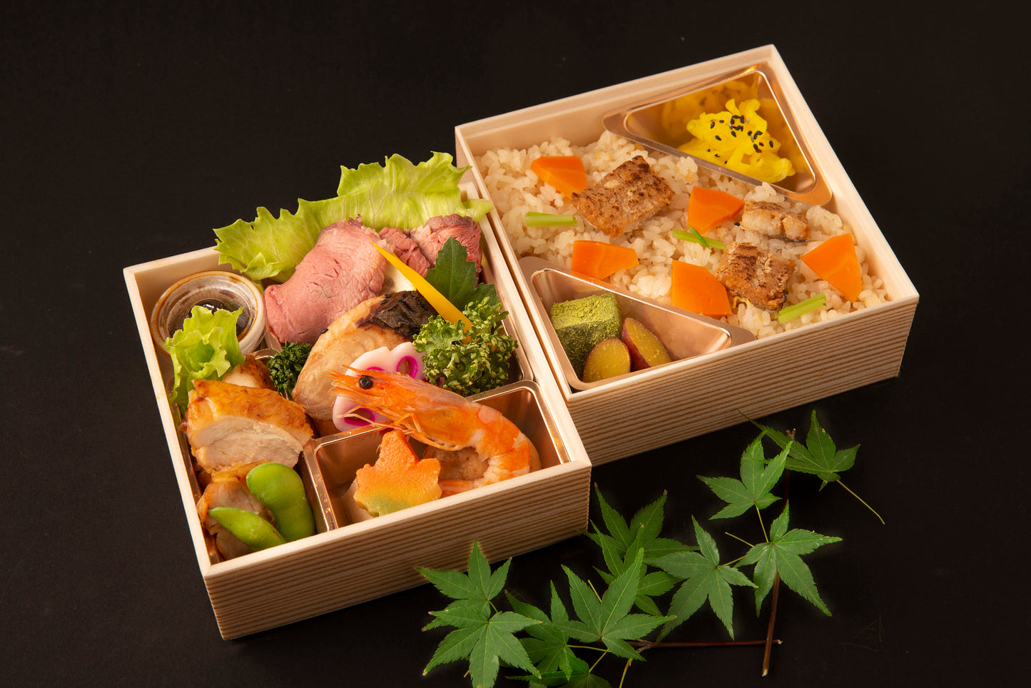 ⑱ローストビーフと鰆幽庵焼 鱧かやく飯のあじわい弁当